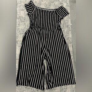 Torrid Monochrome Striped Jumpsuit